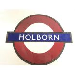 A vintage Holborn train sign.
