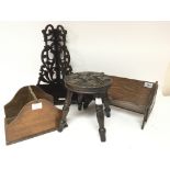 A small late Victorian carved oak stool a corner b