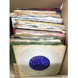 A box of 7inch singles and EPs by various artists