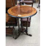 A Victorian walnut occasional table a Mahogany open bookcase and wood and metal plant stand (3)