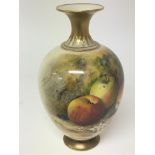 A fine quality Royal Worcester porcelain vase hand