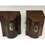 Two George III mahogany knife boxes one with a ref