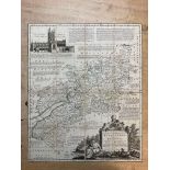 3 early Copperplate engraved maps, Gloucester by E