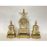 A French 19th century alabaster and gilt marble cl