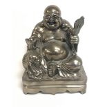 Silver colour Buddha statue by Crosa 200, 37x27cm