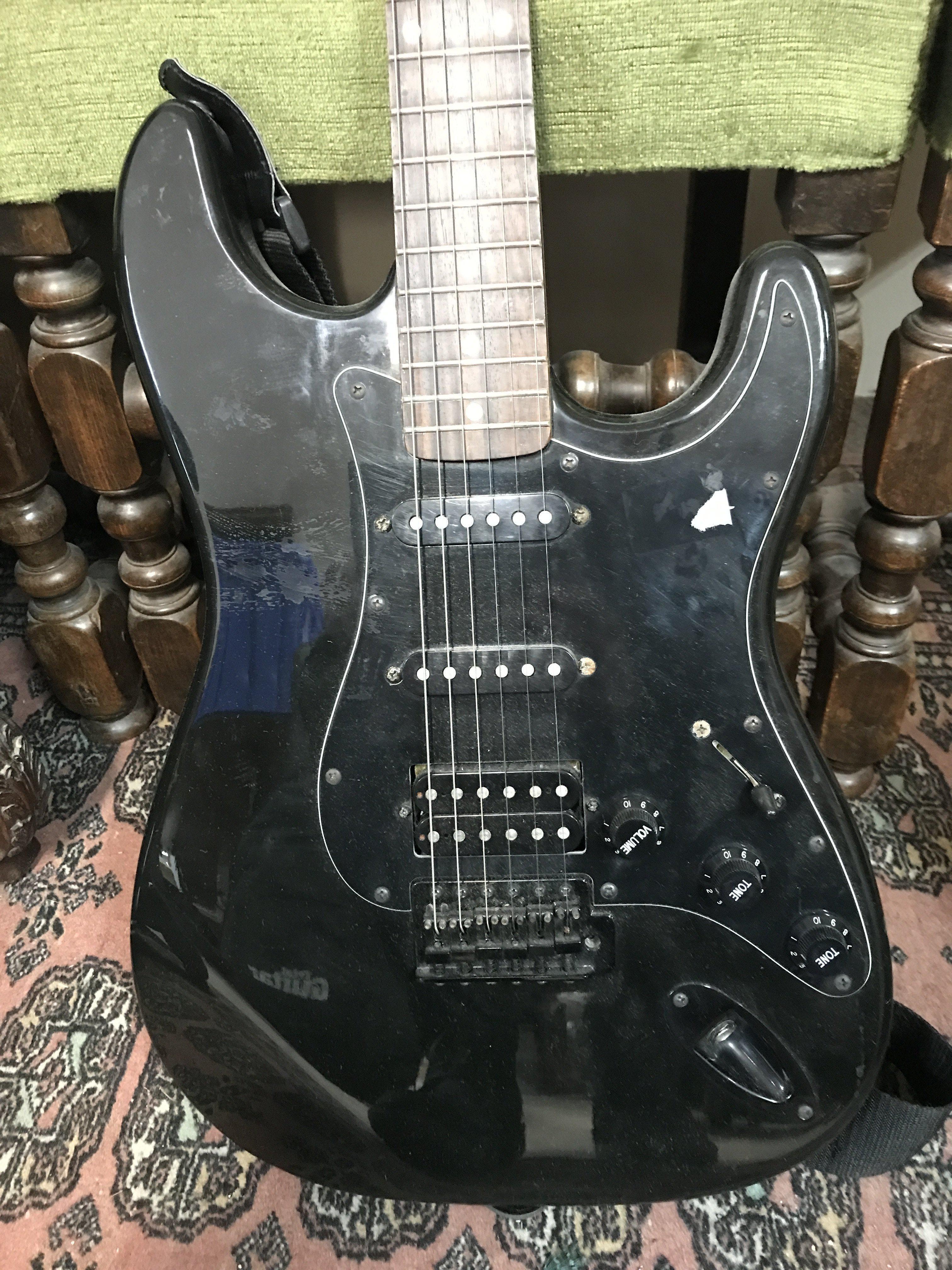 Rocket special Stratocaster copy electric guitar with a black finish and hardware. Comes with a - Image 2 of 4