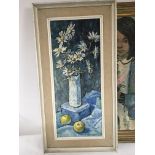 A framed contemporary oil painting Golden Apples a