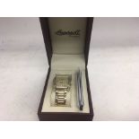 An Ingersoll diamond faced watch, in original box