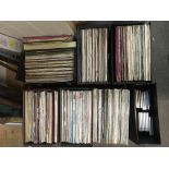 Five record cases and a box of LPs, various genres together with a case of CD box sets (7).