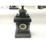 A Victorian slate mantle clock in need of restorat