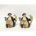 2 Doulton character teapots of Long John Silver. C