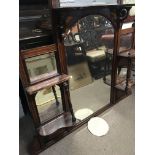 An Edwardian inlaid Mahogany overmantel mirror for