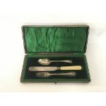 A collection of cased silver and silver plated cutlery NO RESERVE