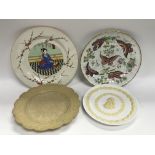 2 early wedgewood pottery plates together with a p