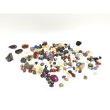 A collection of various semi precious stones and c
