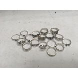 A collection of silver rings