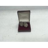 A pair of silver marcasite clip on earrings