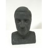A black basalt bust of H.M King Edward VIII, 26cm.