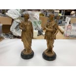 Two spelter neo classical figures.