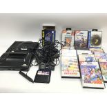 A collection of assorted Sega items including game