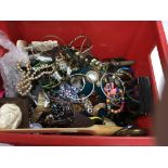 A box of mixed costume jewellery