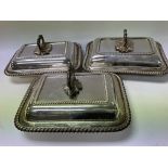 No Reserve - 3 silver plated tureens