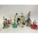 A collection of Royal Doulton figures and other ce