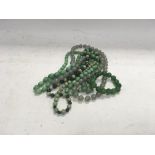 A collection of jade costume jewellery
