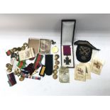 WW1&2 Medals, pins (including a 1933 Adolf Hitler election promotion pin), epaulettes including a