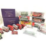 A Box Containing Various Boxed Die-Cast Buses (som