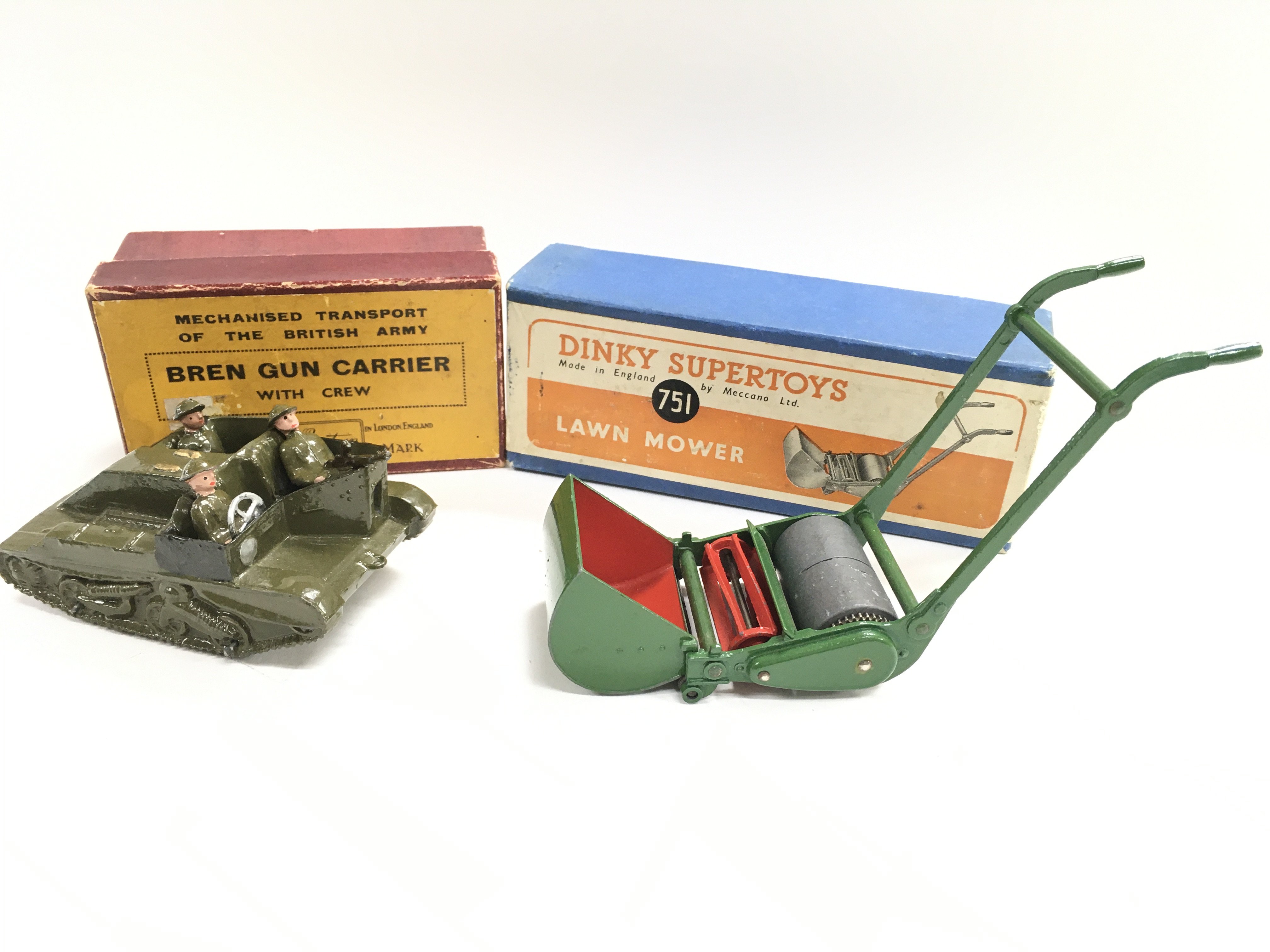 A Boxed Britains Bren Gun Carrier and a Dinky Lawn
