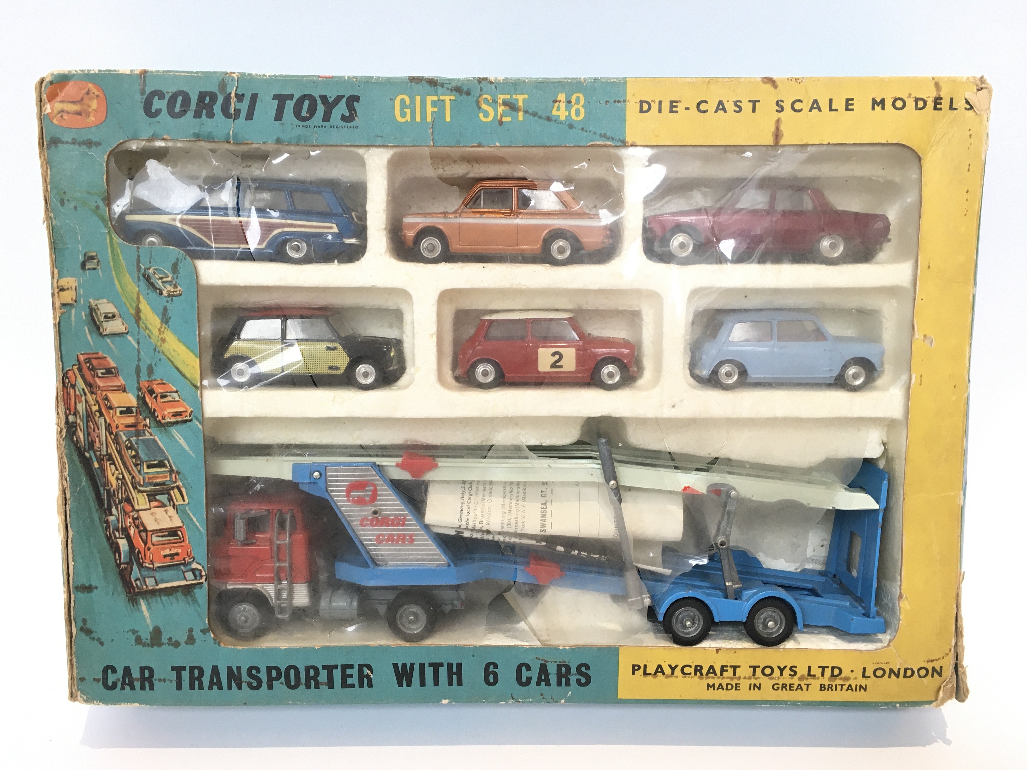 A Boxed Corgi Gift Set #48. Car Transporter with 6
