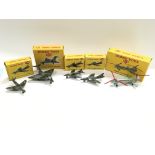 5 X Boxed Dinky Aircraft Including 2 X Hawker Hunt