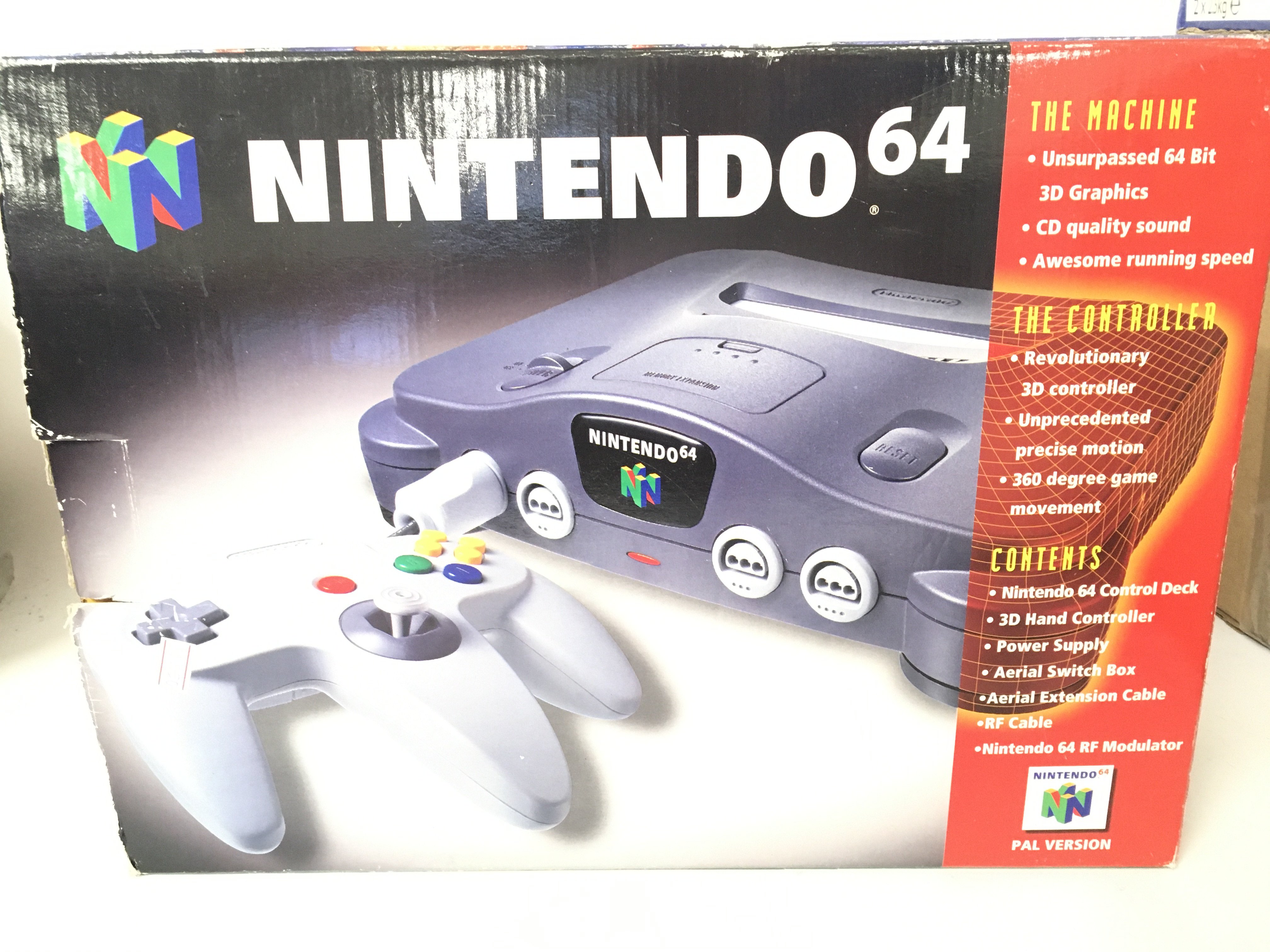 A Boxed Nintendo 64 games Console.