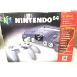 A Boxed Nintendo 64 games Console.