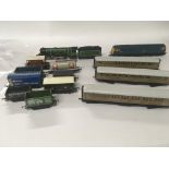 Hornby collection incorporating 2 engines..3 carriages and 8 wagons. Engines are flying Scotsman