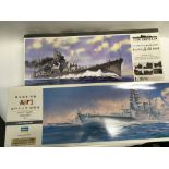 Two WW11 Japanese warship model kits by Hasegawa a