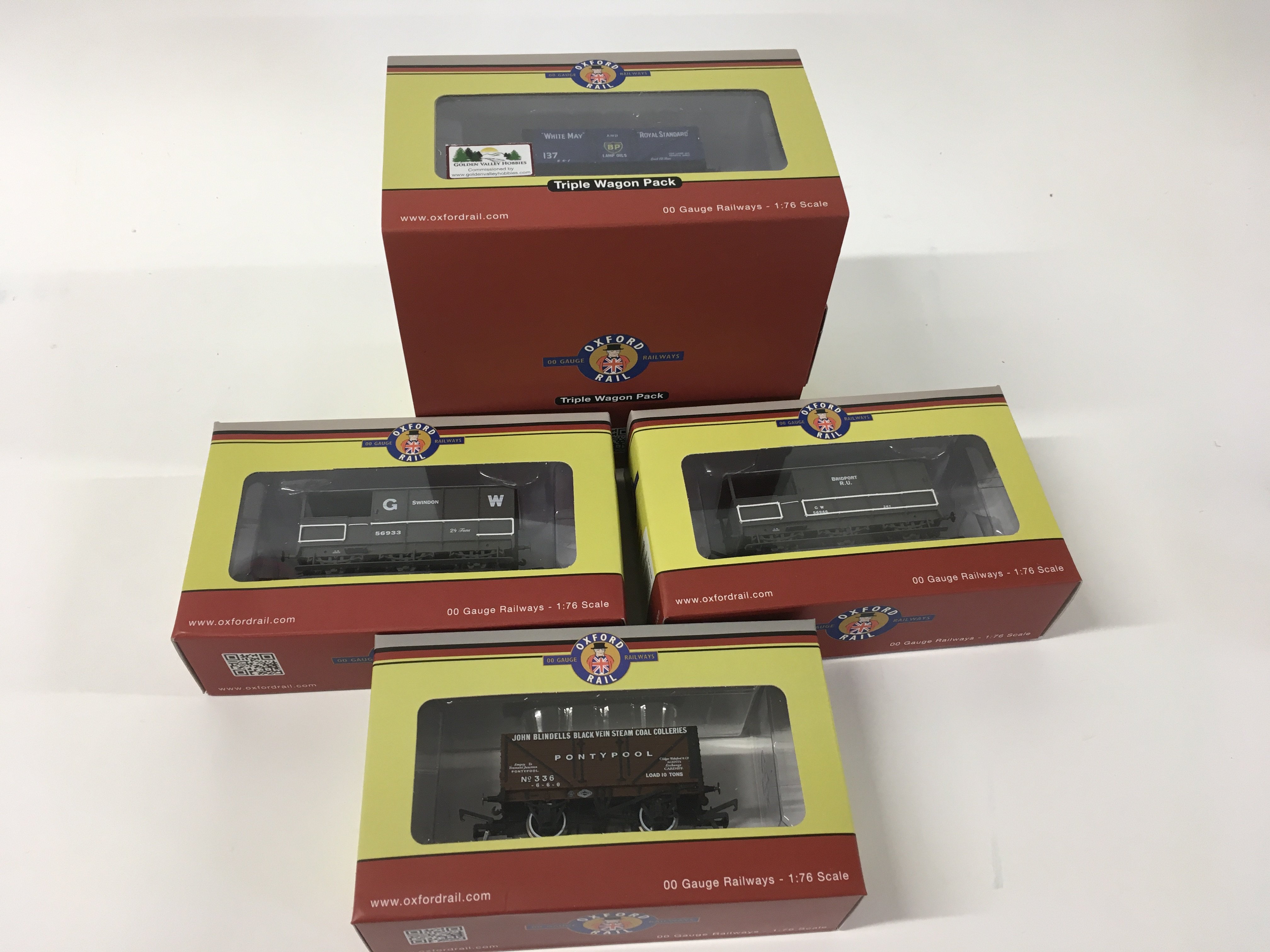 Collection of 6 boxed model railway wagons by Oxfo