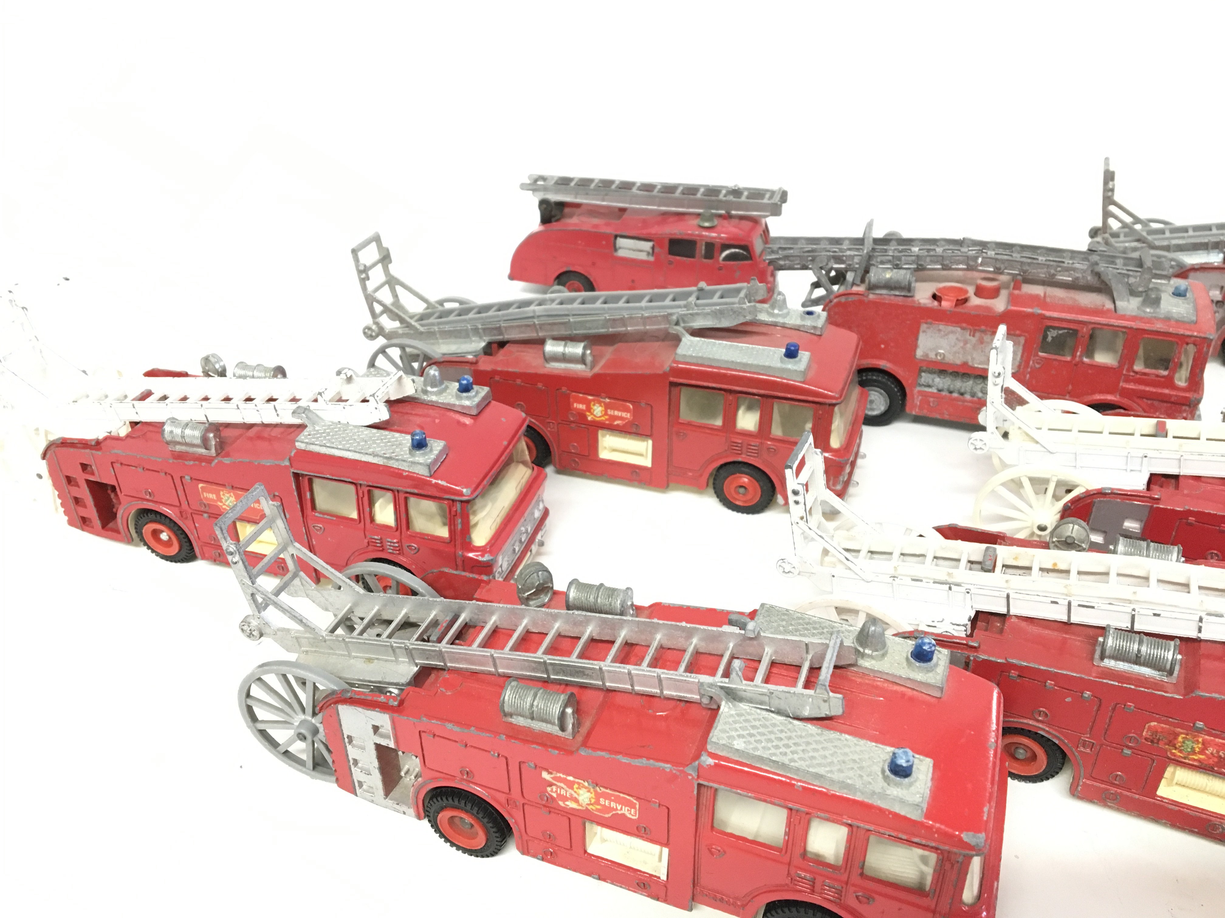 A Collection of Playworn Dinky Fire Engines. - Image 2 of 3