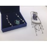 A boxed Swarovski crystal set necklace with matchi