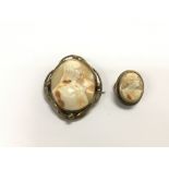 Two antique cameo brooches. NO RESERVE
