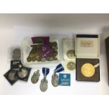A collection of 3d coins, Masonic medals and other