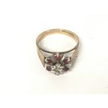 9ct gold 3 stone ring