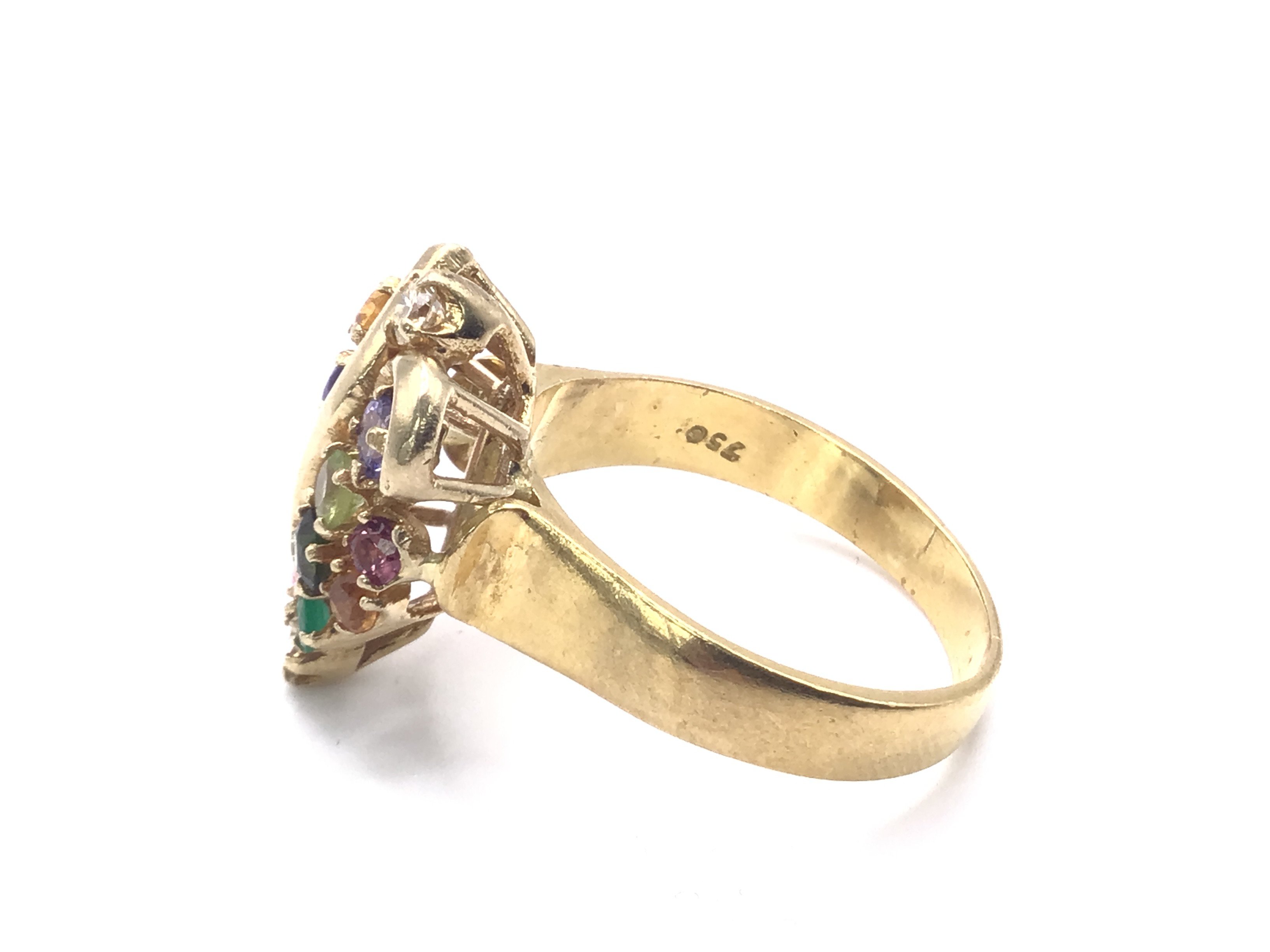 A 18Ct Gold Multi-Stone Cluster Ring. 8.3 Gm size - Image 3 of 4