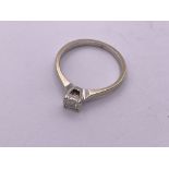 9ct white gold diamond solitaire ring (.5ct). Size