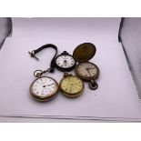 4 pocket watches to include two gold plated waltha