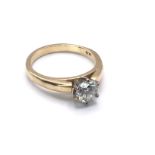 14ct Gold Diamond Solitaire (.95ct+). Weight 4.4g.