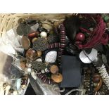 A basket containing costume jewellery various NO R