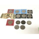A collection of coinage including an 1896 crown tw