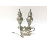 Silver hallmarked mustard pot and white metal Germ